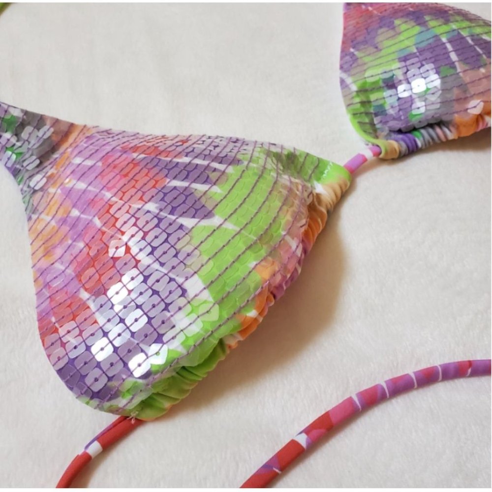 Victoria's Secret Rainbow Sequin String Bikini To… - image 2